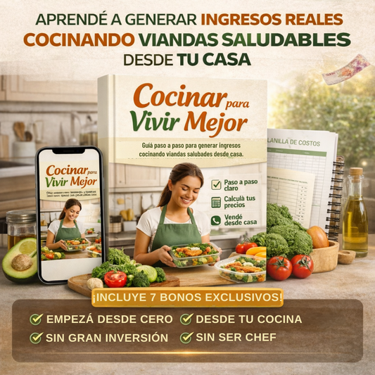 Cocinar para Vivir Mejor – Paso a paso para Emprender con viandas saludables en 48hs + 7 Bonos exclusivos